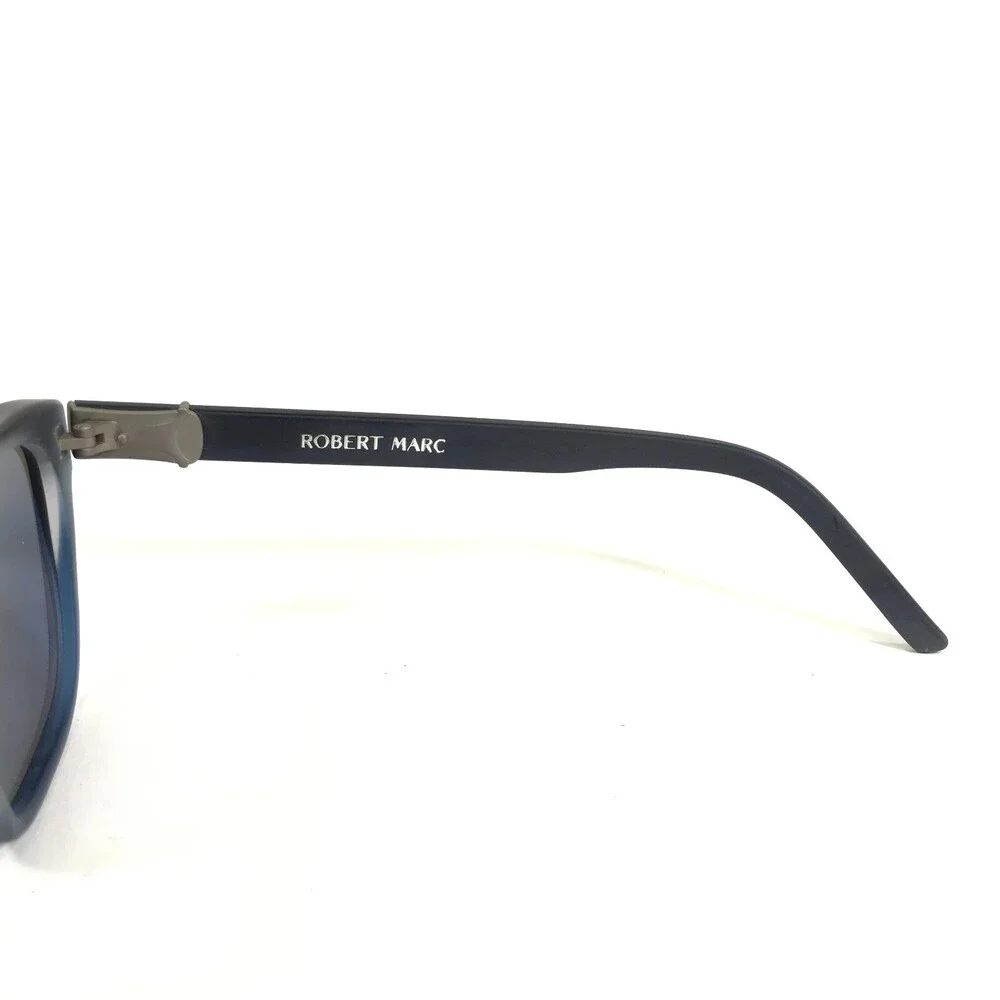 Robert Marc Sunglasses 677-272M Black Gray Square Frames with Blue Lenses